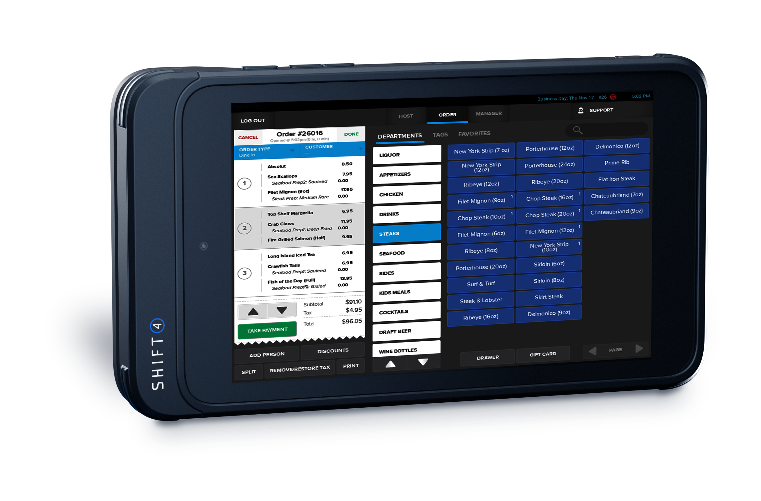 screenshot of Skytab POS